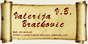 Valerija Bratković vizit kartica